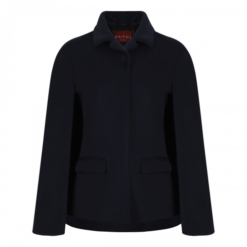 Dark blue wool caban