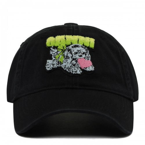 Black puppy canvas cap