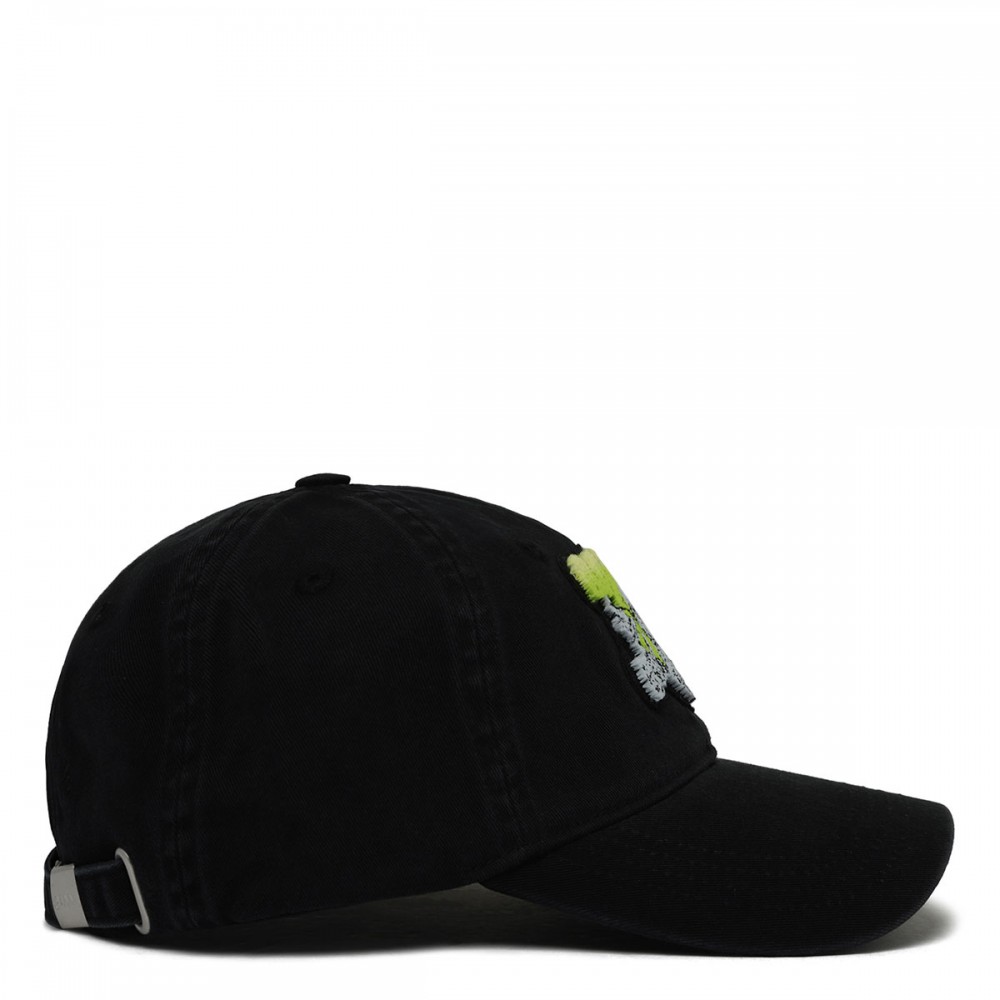 Black puppy canvas cap