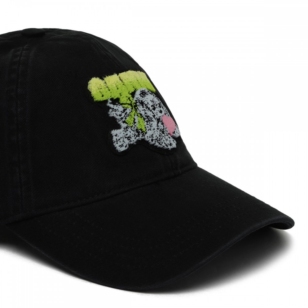 Black puppy canvas cap