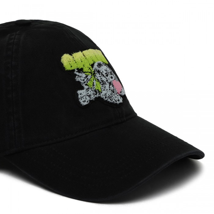 Black puppy canvas cap