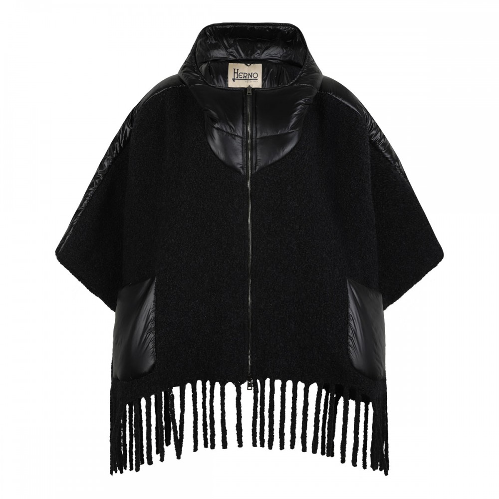 Black fringed cape