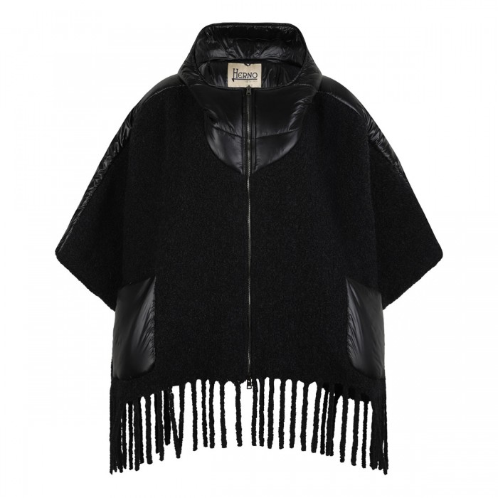 Black fringed cape