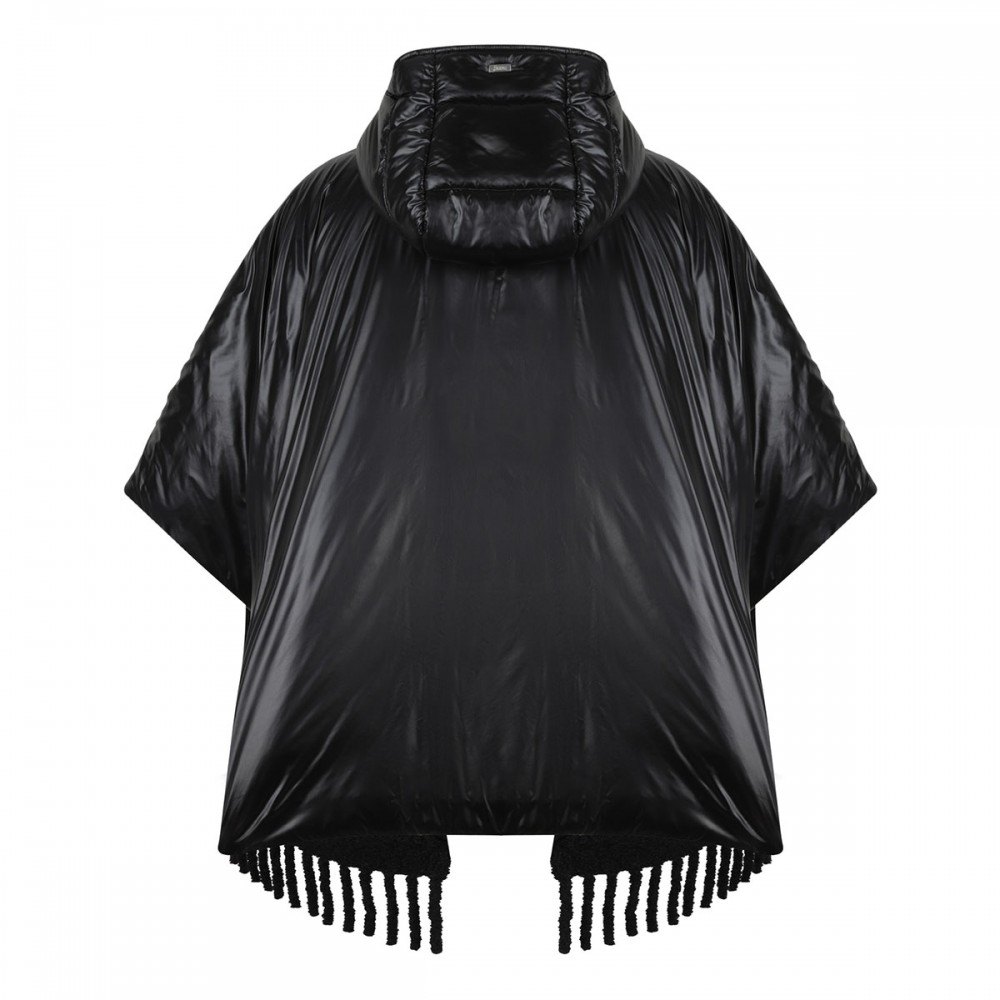 Black fringed cape