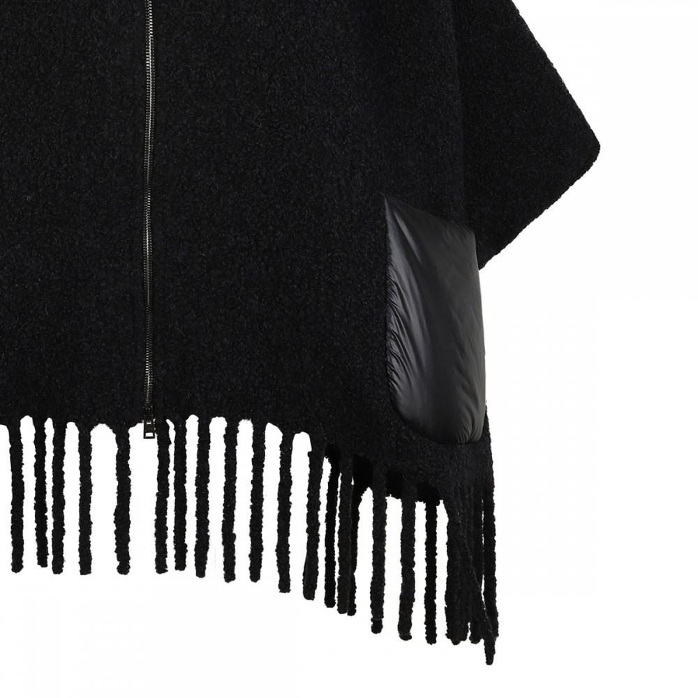 Black fringed cape