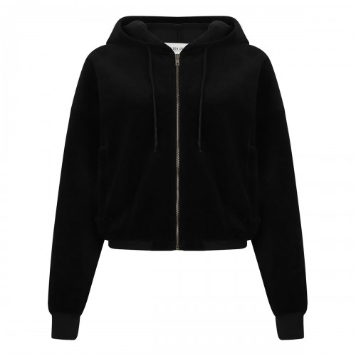 Chenille jersey hoodie