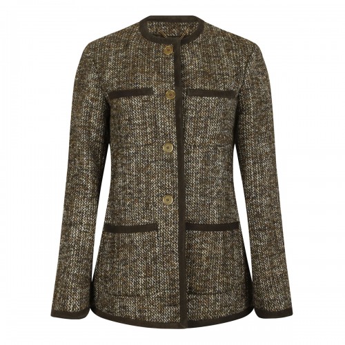 Wool blend boxy jacket
