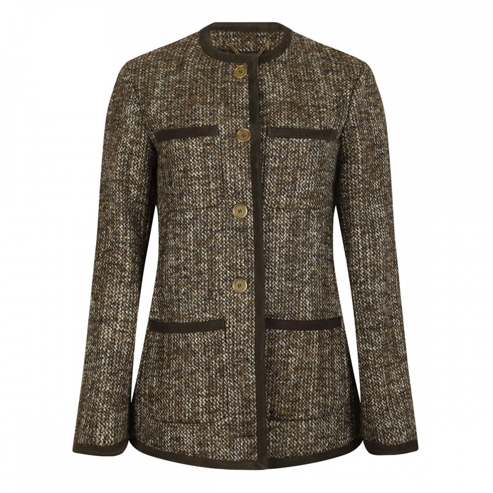 Wool blend boxy jacket