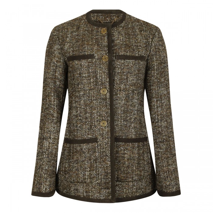Wool blend boxy jacket