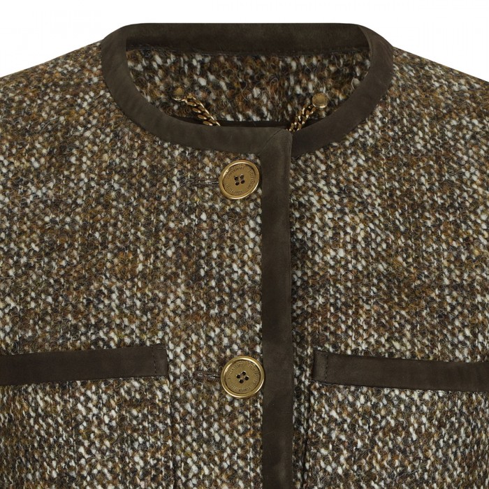 Wool blend boxy jacket