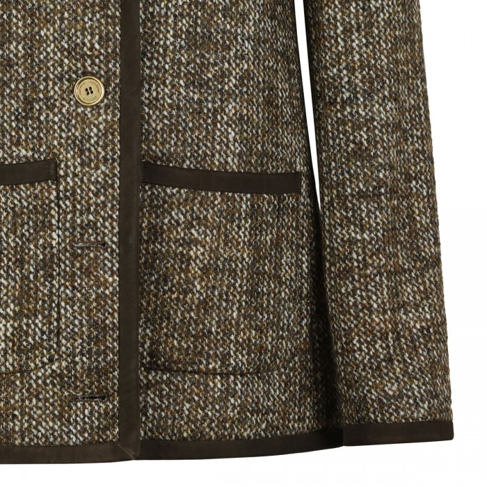 Wool blend boxy jacket