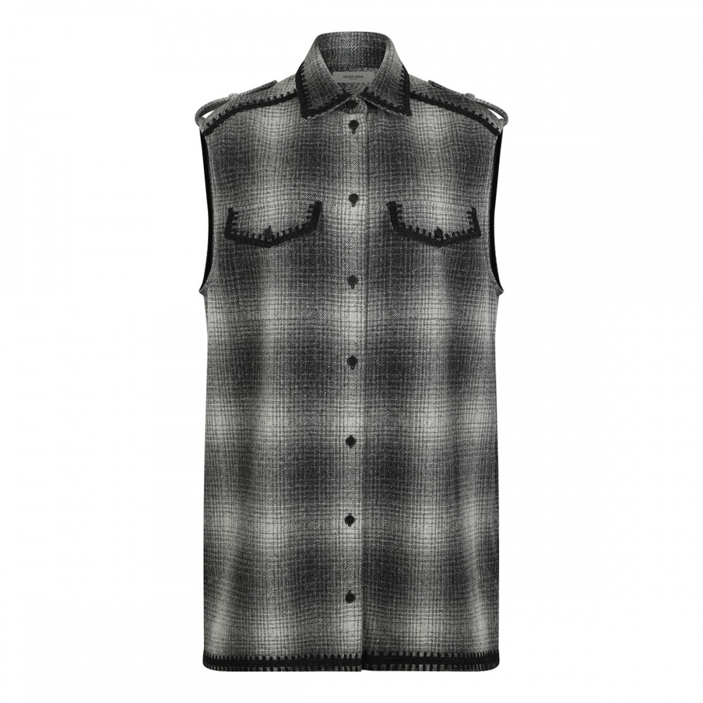 Check mini shirt dress