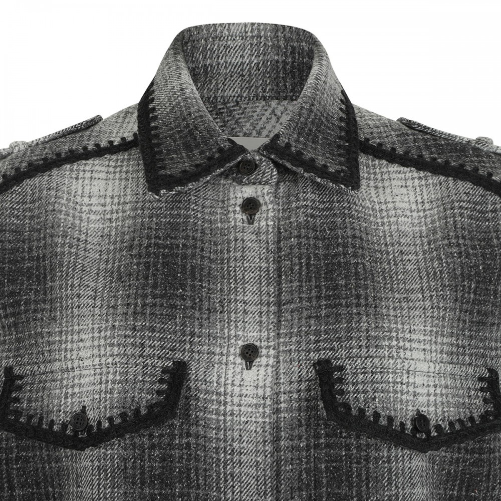 Check mini shirt dress