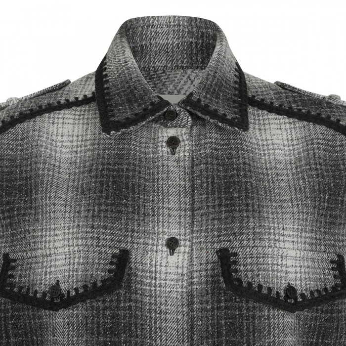 Check mini shirt dress