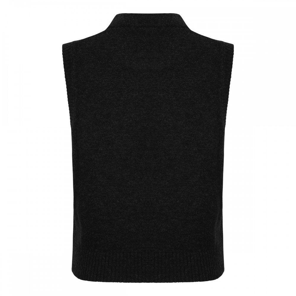 Dark gray rose wool vest
