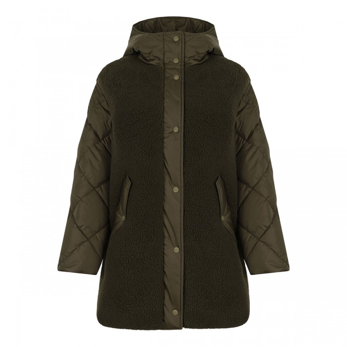 Teddy and nylon parka coat
