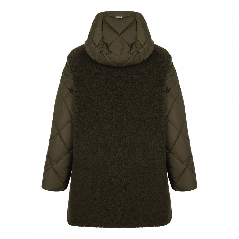 Teddy and nylon parka coat