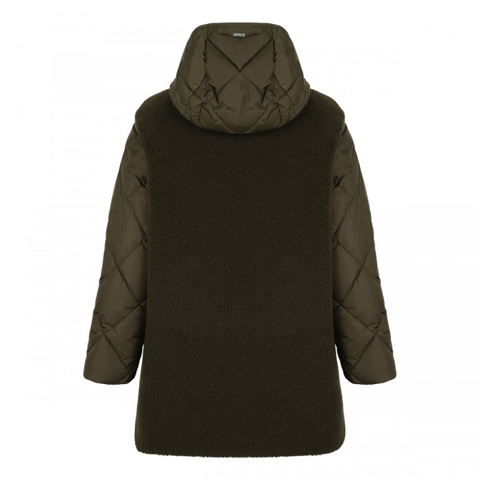 Teddy and nylon parka coat