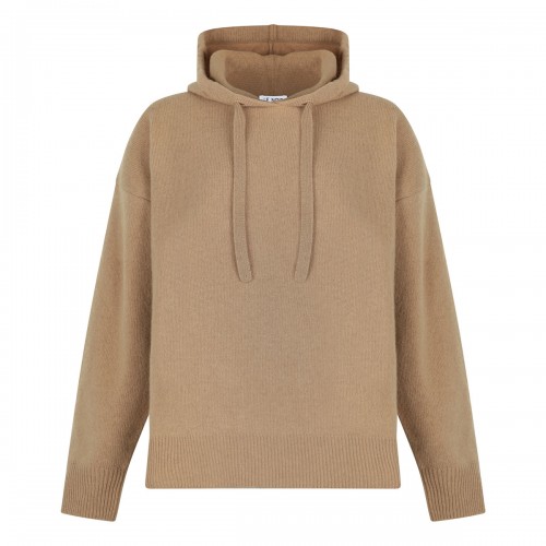 Camel virgin wool hooded...