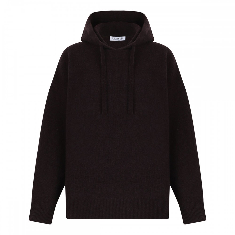 Bordeaux virgin wool hooded sweater