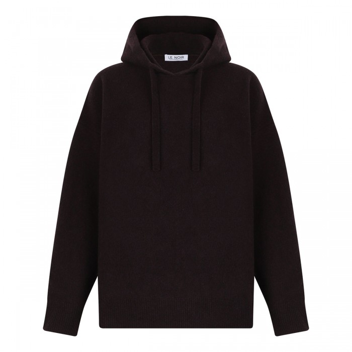 Bordeaux virgin wool hooded sweater