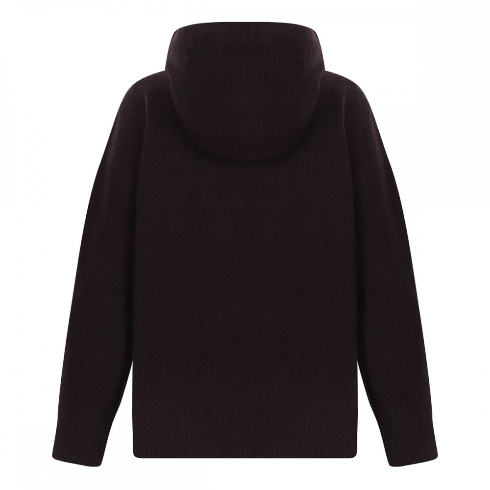 Bordeaux virgin wool hooded sweater