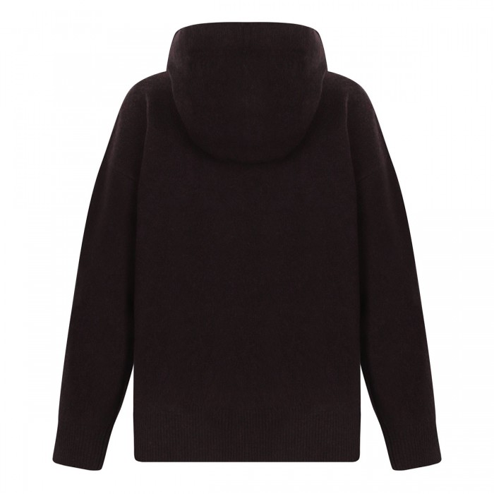 Bordeaux virgin wool hooded sweater