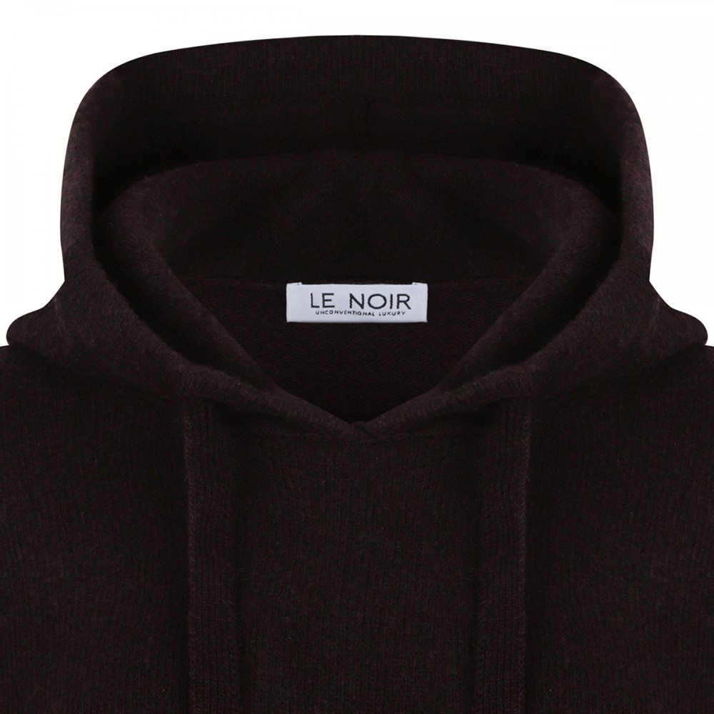 Bordeaux virgin wool hooded sweater
