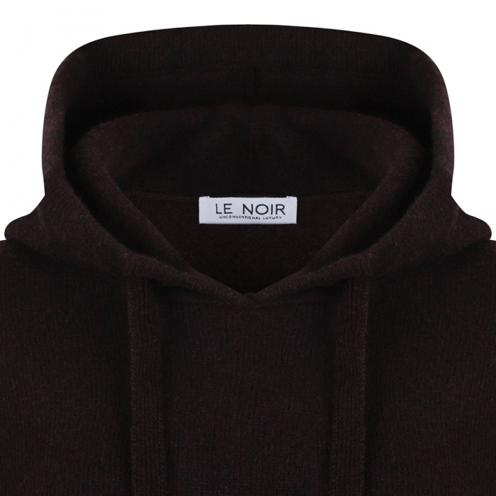 Bordeaux virgin wool hooded sweater
