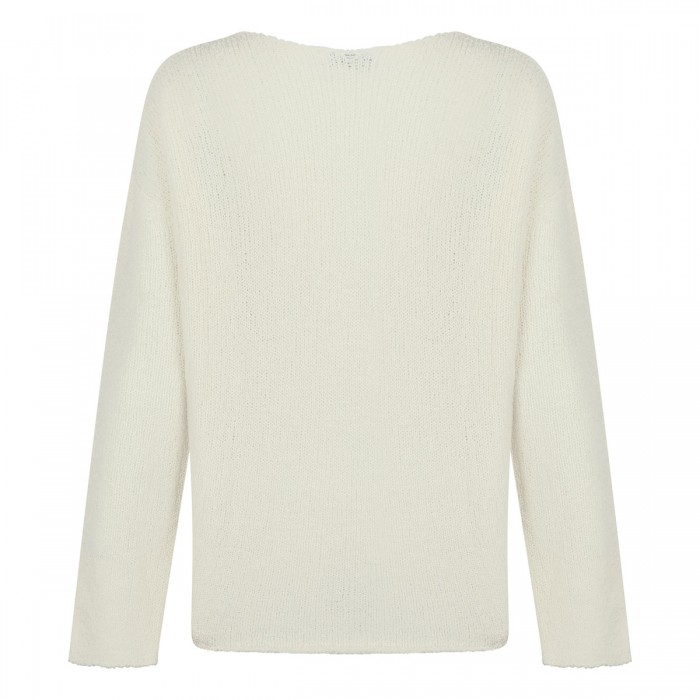 White virgin wool blend sweater