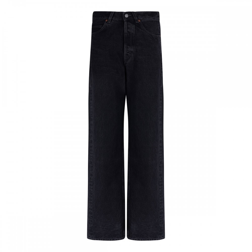 V-waist long baggy jeans