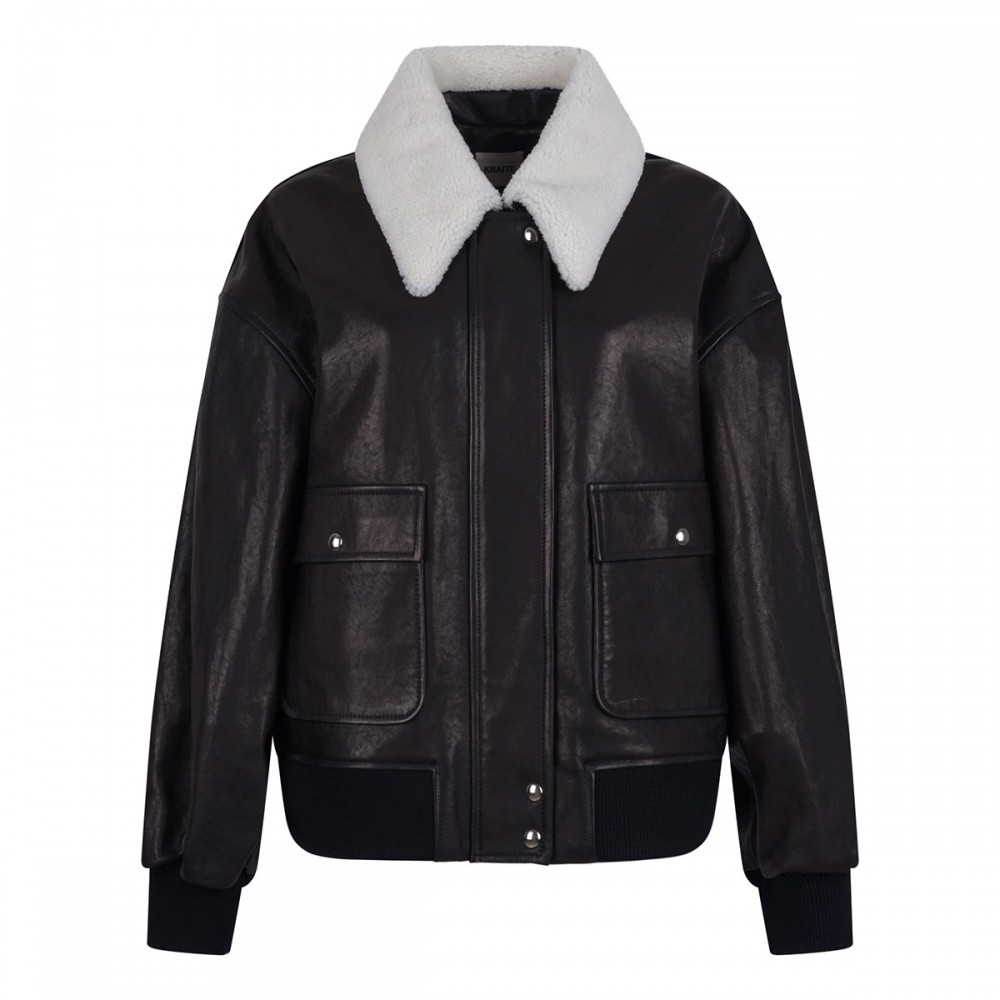 Shellar black leather jacket