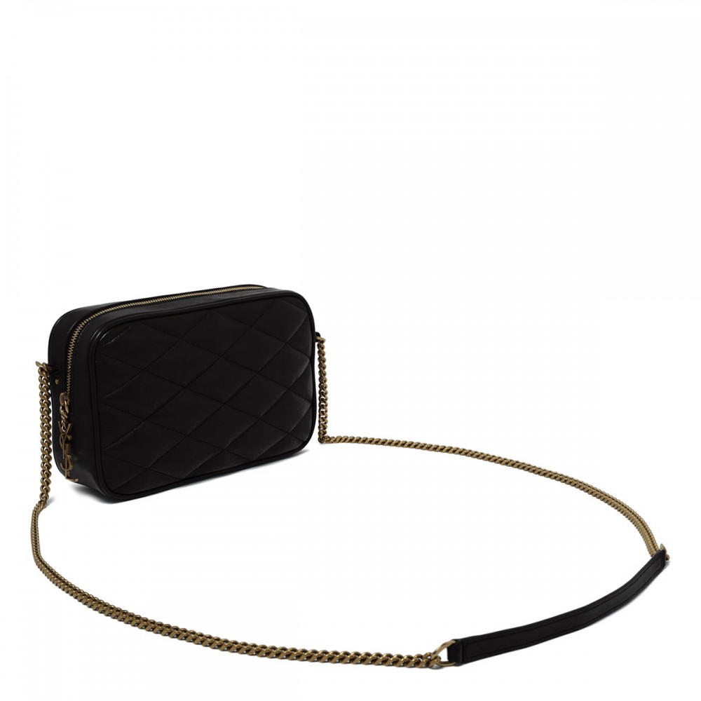 Matelassé leather camera bag