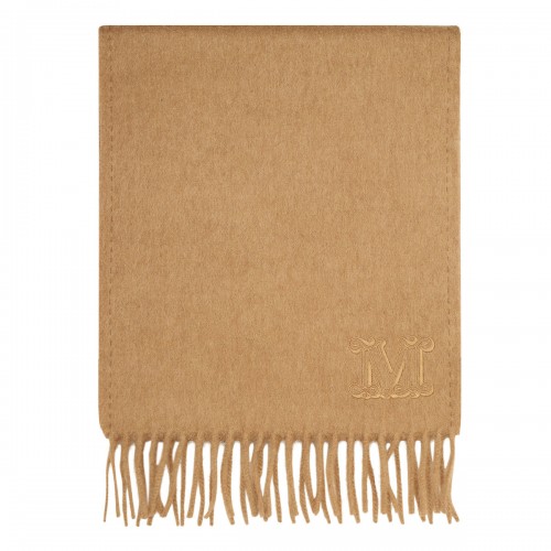 Monogram camel stole