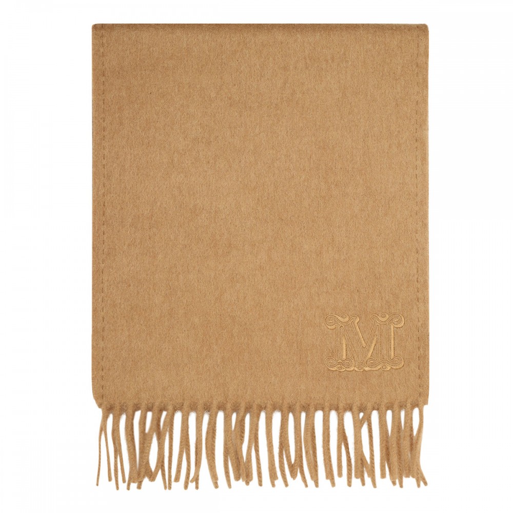 Monogram camel stole