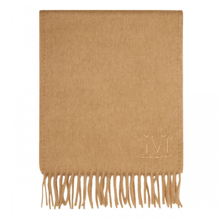 Monogram camel stole