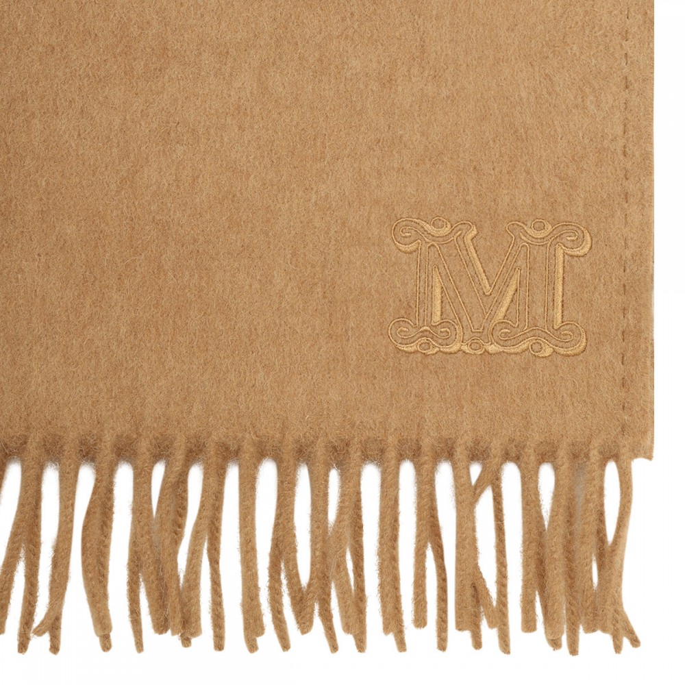 Monogram camel stole