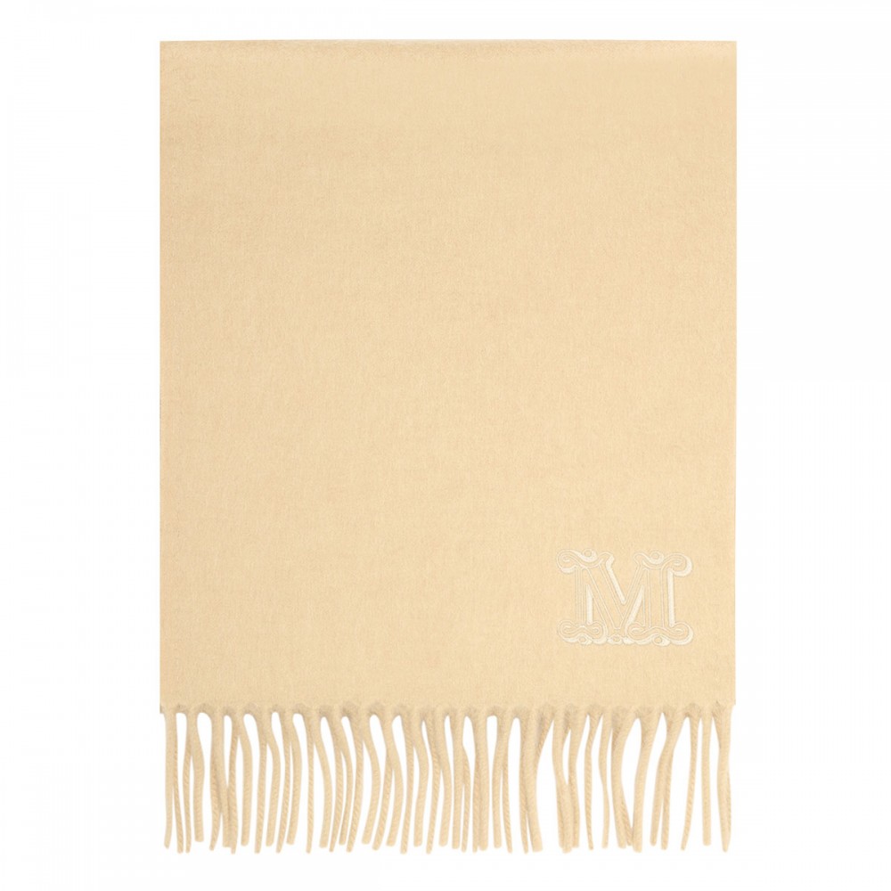 Monogram camel stole