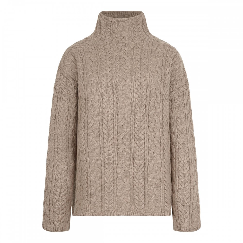 Wool and cashmere cable knit sweater