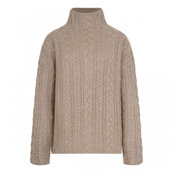 Wool and cashmere cable knit sweater