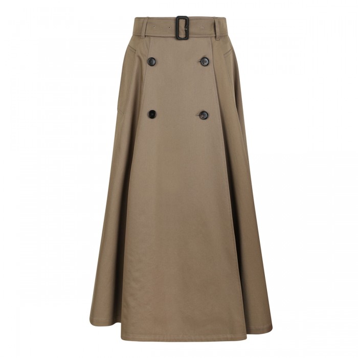 Gabardine trench midi skirt