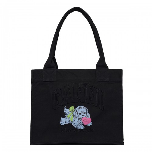 Black Puppy large tote