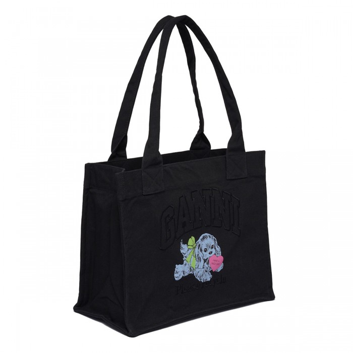 Black Puppy large tote