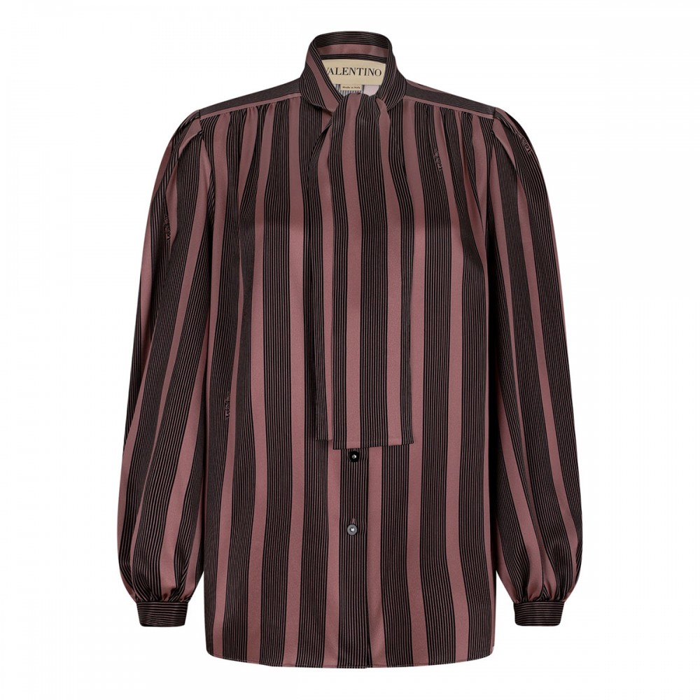 Pussy bow silk blouse