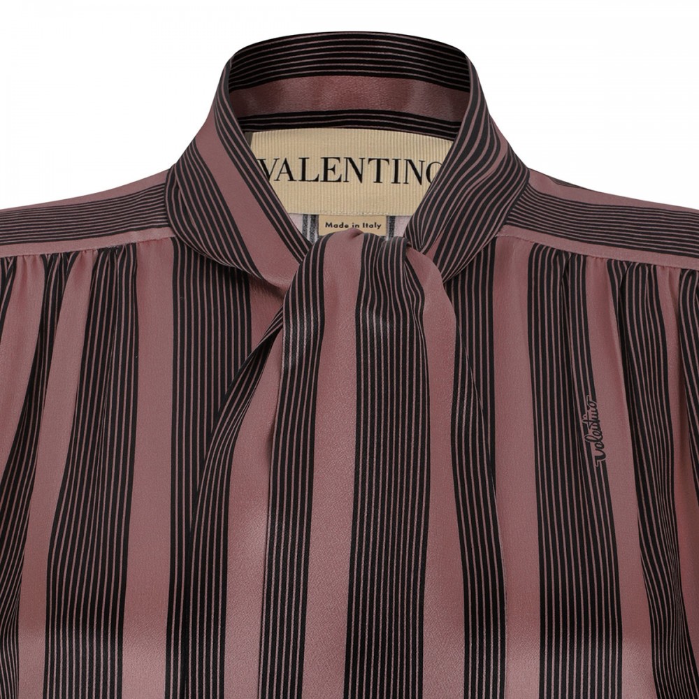 Pussy bow silk blouse