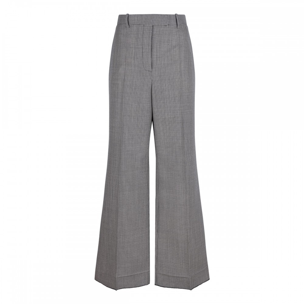 Houndstooth virgin wool blend pants