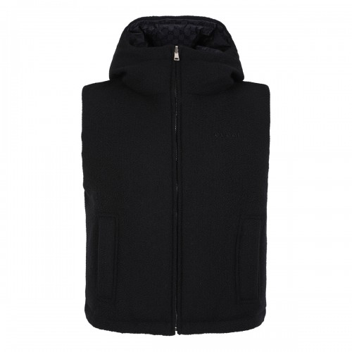 Reversible wool bouclé vest