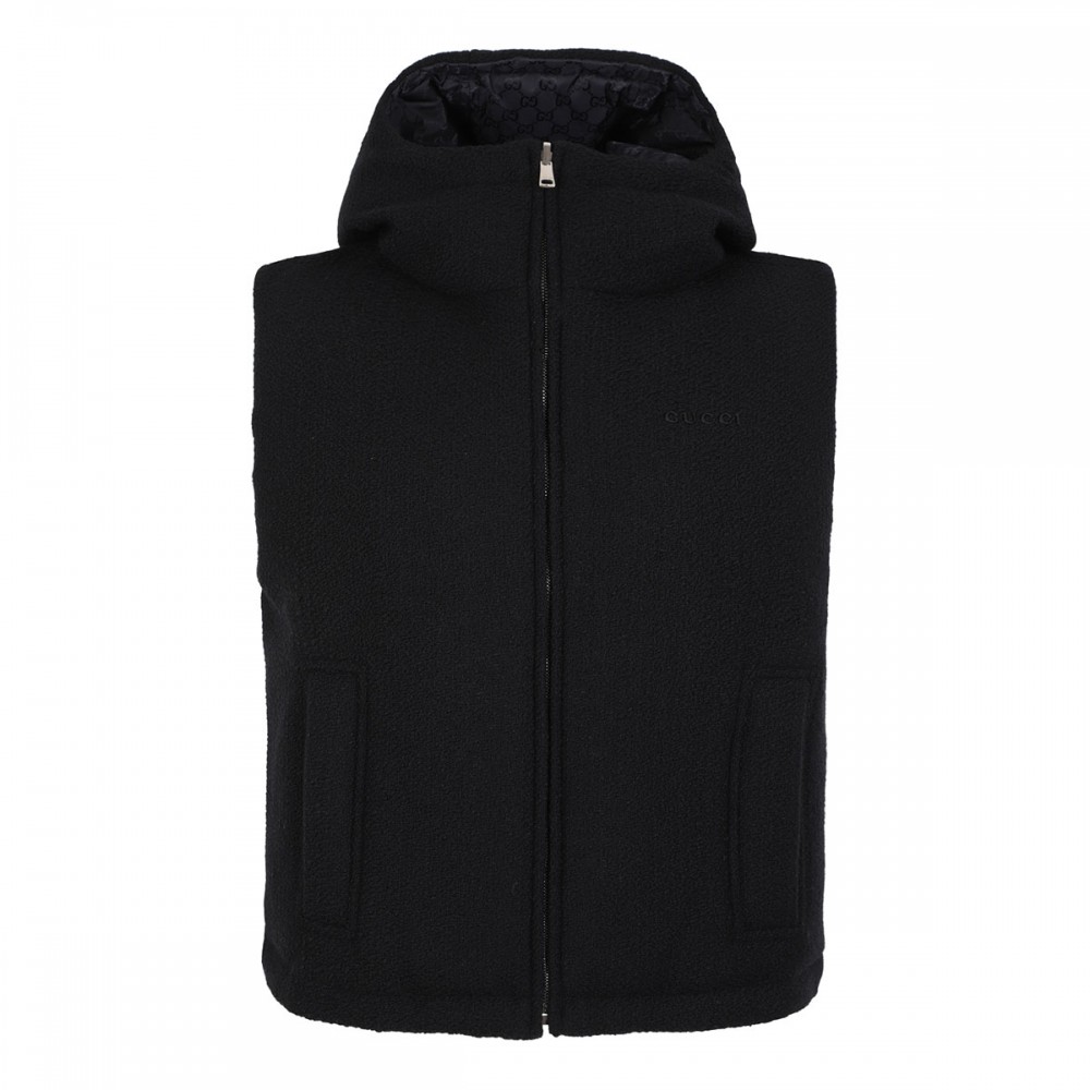 Reversible wool bouclé vest