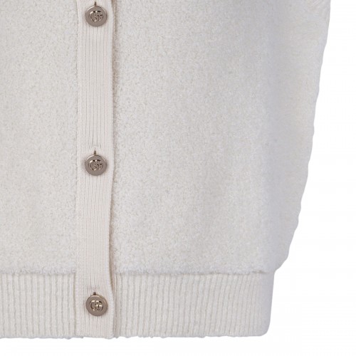 White wool sleeveless cardigan 2