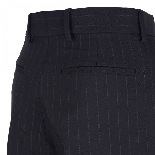 Pinstripe wool jacquard pants 2